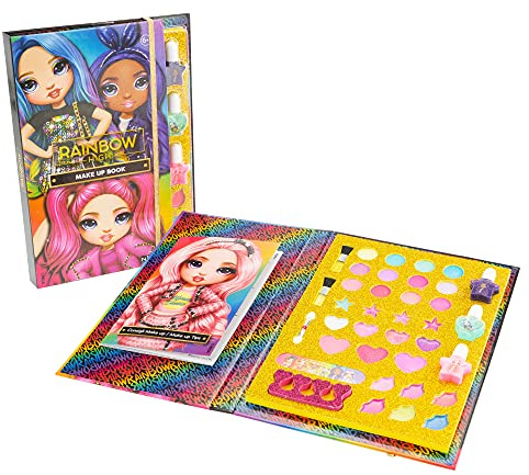 RAINBOW HIGH Make Up Book, Libro con Kit di Trucchi da Bambini per imparare a truccare viso, occhi e mani - Nice Group