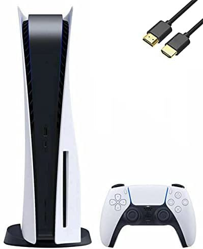Playstation 5 Disc Version PS5 Console - 4K-TV Gaming, 16GB GDDR6 RAM, 8K Output, WiFi 6. Ultra-High Speed 825GB SSD with U Deal HDMI (Renewed)