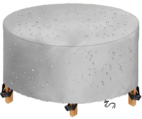 DKHLYB Abdeckung für Gartenmöbel Rund Multi Größe 600D Oxford Abdeckung Gartentisch Wasserdichtes Winddicht Abdeckhaube Gartenmöbel, Schutzhülle für Runder Gartenmöbel Gartentisch D x H Ø 250x90cm