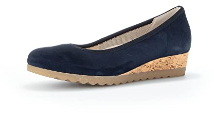 Gabor Damen Keilpumps, Frauen Absatzschuhe,Moderate Mehrweite (G),hochhackige Schuhe,stoeckelschuhe,Abendschuhe,Dark-Blue (Kork),39 EU / 6 UK