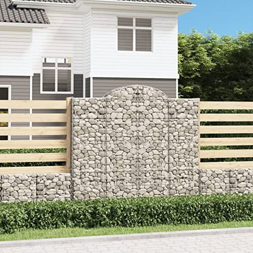 Bulliing Gabion Wall Mesh Wire Stone Basket Galvanised Iron Stone Basket Outdoor Spiral Planter Retaining Wall,Arched Gabion Basket 200x50x180/200 cm Galvanised Iron