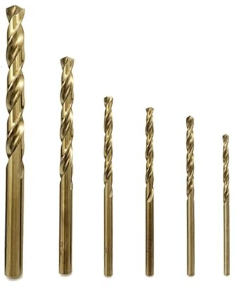 Cobalt Drill Bit Set, M35 HSS Metal Drill Bit Set, 135° for Hardened Metal, Stainless Steel, Cast Iron, Wood and Plastic, with Indexed Storage Box (Ø2/3/4/5/6/8 mm) 6 pcs
