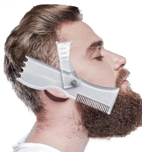 CATOR Peine barba hombre, Plantilla de Peine de Peinado para Patillas Guastache Guía de Aseo para Recortar el Vello Facial para Hombres Mandíbula Mejilla Cuello Línea