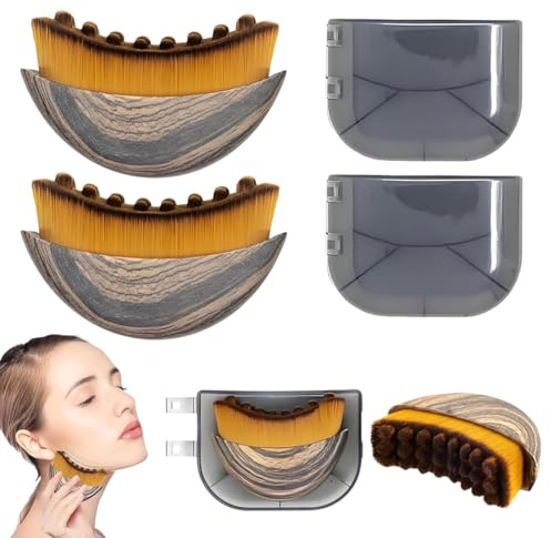 VRYNDH Spazzola Linfatica Viso, Massaggio Sgonfiante e Modellante per Viso e Collo,Sollevare e rassodare la pelle - 2 Pezzi con Design Ergonomico