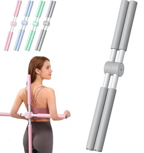Yoga Stick for Back & Neck,Yoga posture correction stick,Perfect Full-Body Workout, Stretching & Fitness – Ideal for Women and Kids (Grey)