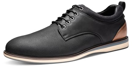 Bruno Marc Men's Casual Dress Shoes, Comfortable Sponge Lining, Removable Insole, Non-Slip TPR Outsole, Adjustable Lace-Up, Versatile for Office, Wedding, Everyday, Size 12,Black,LG19011M