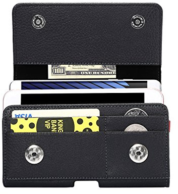 Horizontal Dual Phone Pocket Holster Belt Clip Pouch Case for iPhone 17 Air 16e 16 Pro 15 14 13 12 XR 11 X Samsung Galaxy S25 S23 FE S24 Plus S22+ S21 FE S20 FE Google Pixel 9a 8a 7 6a