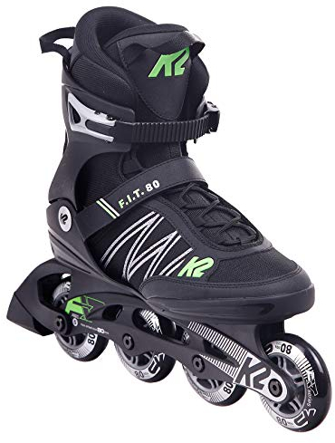 K2 Skates Herren Inline Skates F.I.T. 80, Black - Green, 30E0873.1.1.110