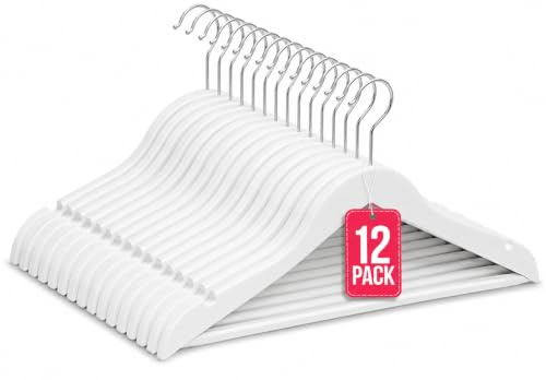 Perchas de Madera Infantil Blancas Pack 12 COM-FORT HOUSE