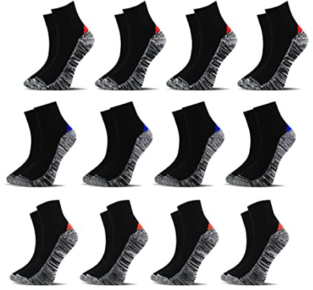 Socksberg Calze da lavoro corte uomo (12 paia) | Calzini anti sudore resistenti e senza pelucchi per sneakers | Calze da lavoro | Calze da lavoro corte | Calzini da lavoro, Calze da lavoro 39-42