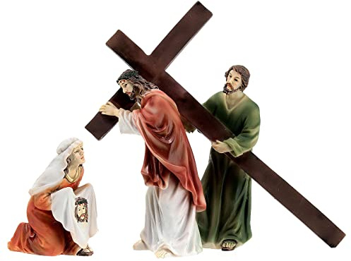 Holyart Presepe Pasquale: Salita al Calvario passione Gesù statue 9 cm