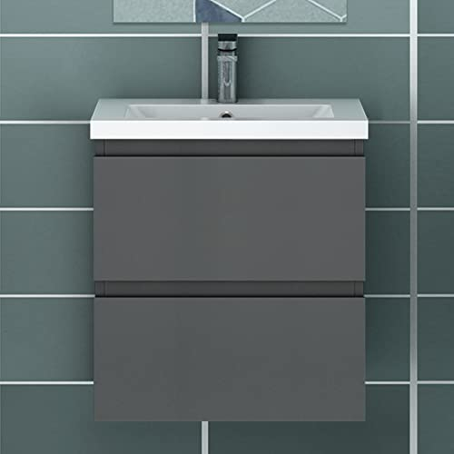 Acezanble gäste wc waschbecken mit unterschrank 50 cm Badmöbel Anthrazit