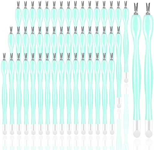 heemeei 50Pcs Cuticle Trimmers, Cuticle Remover Fork with Rubber Cleaner