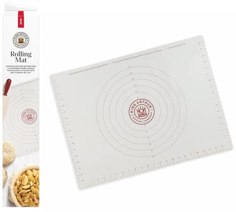 King Arthur Baking Company Rolling Mat, Non-Slip Non-Stick Silicone Baking Mat, For Kneading, Rolling, And Measuring Dough