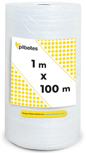 PILBELLES Papel Burbujas Embalaje Mudanza Múltiples Medidas | 100 cm x 100 metros | Rollo de Plástico de Burbujas para Embalar, Envíos, Protector Muebles, Alta Protección