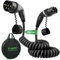 ECOPOINT Typ 2 Ladekabel für Elektrofahrzeuge, 22 kW, tragbares 3-Phasen 32A,Mennekes Mode 3 Ladekabel für EV und PHEV (5M Spiral Kabel)