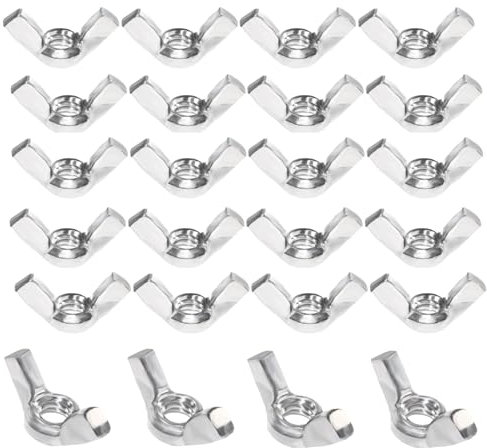 GIVIHGETI 20 Stück Flügelmutter M8 Flügelmuttern Edelstahl 304 Flügelschrauben Wing Nut Metric Thread für Heimwerker DIY Tools elektronische Geräte Hardware