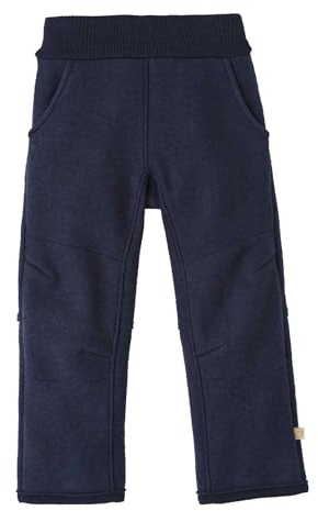 Disana Walk-Hose Kinder - 100% Bio-Merino, Wollwalk – atmungsaktiv & extra warm - Unisex Gr. 86 – 140 - nachhaltig & fair – super robust, mit elastischem Bund - Made in Germany | Indigo Gr. 110-116