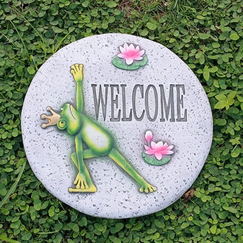 SBJKLYRN Pietra calpestabile da Giardino， Decorazioni for vialetti da Esterno con Stampe di Animali Divertenti, gradini in Pietra, for aiuole e Cortili, Resistenti alle intemperie(Style3)