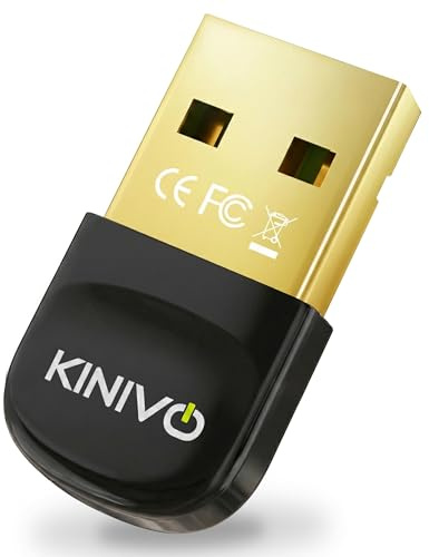 Kinivo USB Bluetooth Adapter for PC (BT6.0, Plug & Play Wireless Dongle Receiver for Ubuntu, Windows 11/10/8.1/8) – Works with Laptop, Headsets, Speakers, Mouse, Keyboard, Printer, Gaming Controllers