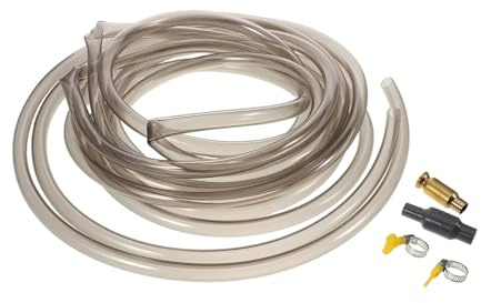 BESPORTBLE Manguera Sifón para Acuario 5 M con Adaptador PVC 1/4 Clip Abrazadera y Tubo Vinilo Transparente para Limpieza de Grava y Cambio Rápido de Agua en Peceras