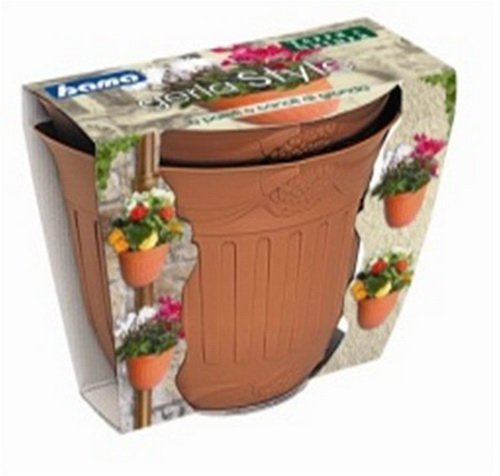 Bama Gerla 2 pièces murale style Lot de pots, 26 x 14 x 16 cm, terre cuite, 26x14x16 cm