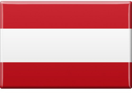 Küchenmagnet - Länderflagge Österreich - Gr. ca. 8x5,5 cm - 38100 - Magnet