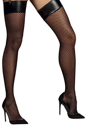 Selente Lovely Legs Seducenti calze velate per reggicalze racchiuse in un'elegante confezione regalo, similpelle/rete, L-XL