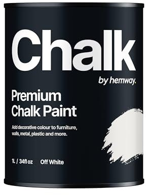 Hemway - Premium Chalk Paint - Off White 1 L | Chalky Matt Shabby Chic Finish for Interior Furniture & Walls | Quick Dry & 1 Coat