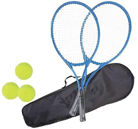 Unibos 25 Tennis Rackets Set of 2, 3 Tennis Balls, 1 Carrying Bag Outdoor Recreational Sport Game Ideal for Kids & Adult