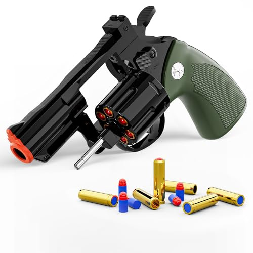 Xuyongjun Toy Gun Soft Bullet Toy Revolver,Can fire Sponge Bullets,with 40 Bullets,for Age of 6 7 8 9 10+ Years Old Kid Boys Girls（Green）