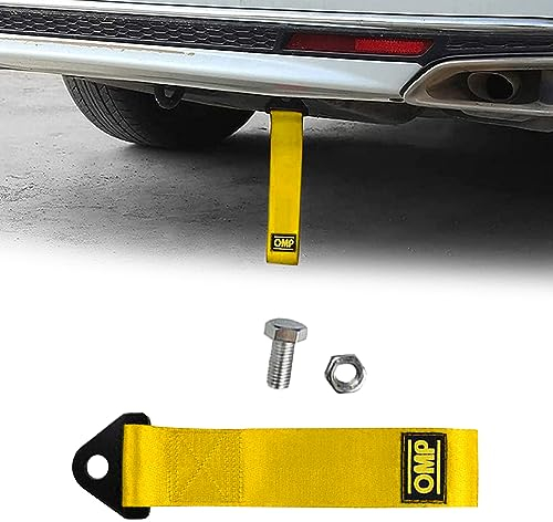 Cinghia di traino,Trailer Corda,Cinghia di Traino da Corsa,ad alta resistenza Cinghia di traino,Veicolo di emergenza Rimorchio corda,per Paraurti Posteriore Anteriore,giallo,1 pezzo