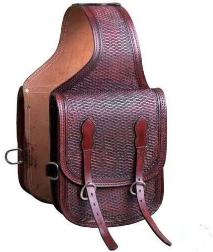 WILDRACE Western-Satteltasche aus Pferdeleder, strapazierfähig, für traditionelle Trail-Fahrten | Satteltasche | Pferdesatteltasche | Western-Satteltasche | Ledersatteltaschen für Pferde (STYLE-10)