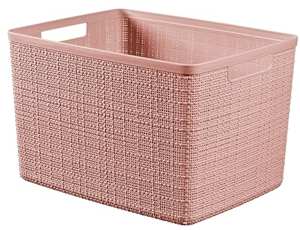 CURVER Jute Aufbewahrungsbox, groß, 20 l, 36,2 x 28,2 x 23 cm, Rosa