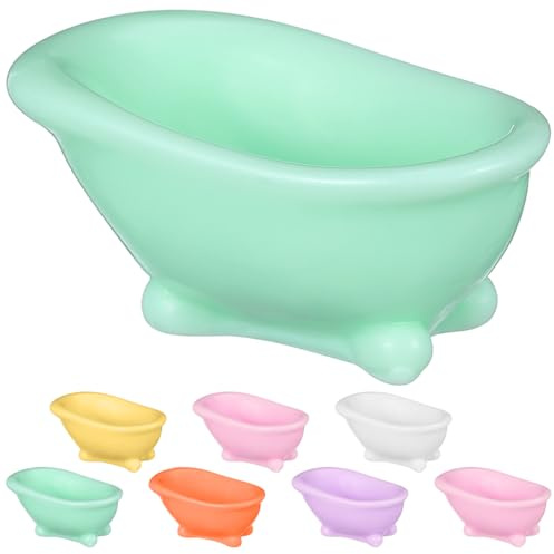 BESTonZON Dollhouse Bathtub Miniature Resin Bath Tub Model 8Pcs Micro Landscape Ornaments for Dollhouse Decoration and Garden Display 1.57 Inch