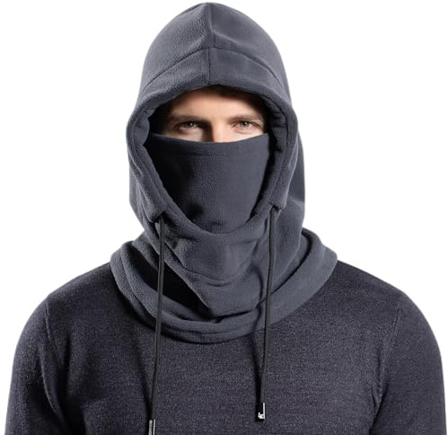 AYPOW Unisex termisk fleece balaklava, vinter multifunktionell vindtät skidmask ansiktsskydd, termisk fleece hatt huva med halsvärmare för män kvinnor, utomhussport löpning skidåkning cykling vandring