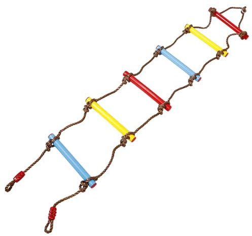 BESTonZON Échelle De Corde Réglable pour Garçon Fille De Jeux Extérieur avec Corde Souple Équipement De Jeu Sécurisé pour Balançoires Et Aires De Jeu