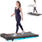 Walking Pad mit Neigung, Laufband für Zuhause, Leiser Motor, Laufband Schreibtisch, 1-6 km/h, LCD-Anzeige, Fernbedienung, für Zuhause & Büro (Rot)