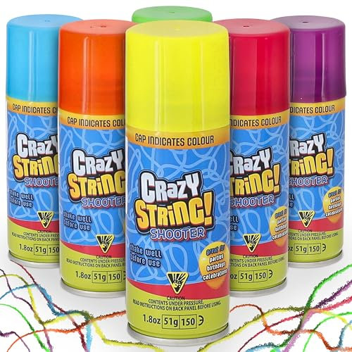 Cepewa Luftschlangenspray 6er Set | 100ml 51g rot blau pink gelb grün lila | Party Schaum Partydekoration bunt