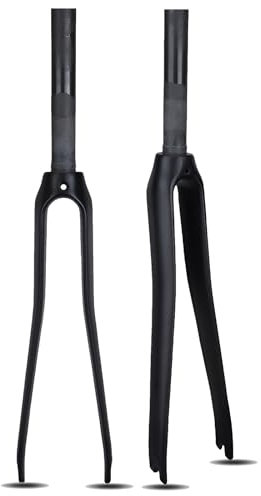 Cykel Styv Gaffel 700C Helkolfiber Landsvägscykelgaffel 28,6 Mm 1-1/8 Trådlös Rakt Rör Skivbroms Cykelgaffel QR 100 MM
