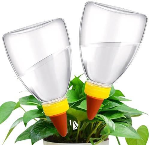 Lot de 2 boules d'irrigation - 500 ml - Arrosage automatique - Pour plantes d'intérieur - Distributeur d'eau - Auto-arrosage - Boules d'irrigation transparentes - Grandes boules d'irrigation pour