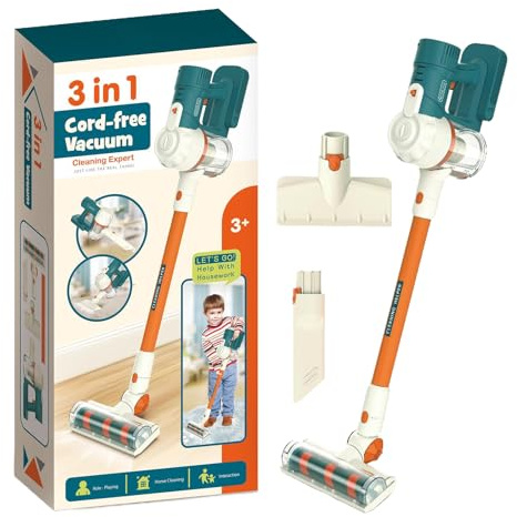 Générique Ensemble De Nettoyage des Tout-Petits | Jouet Aspirateur 3-en-1 avec Éclairage | Ensemble De Jouets Nettoyage Enfant sans Fil Réalistes | pour Filles Et Garçons