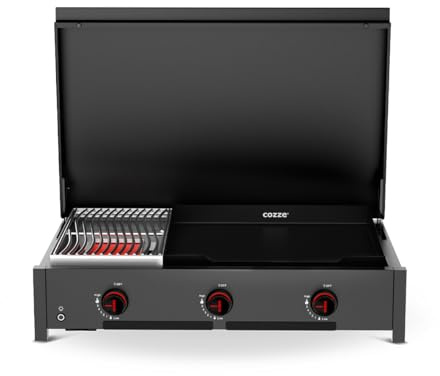 Cozze® Combo 900 – gasolgrill med infraröd brännare och plancha i emaljerat gjutjärn, 7,5 kW, 30 mbar, snabb impulständning