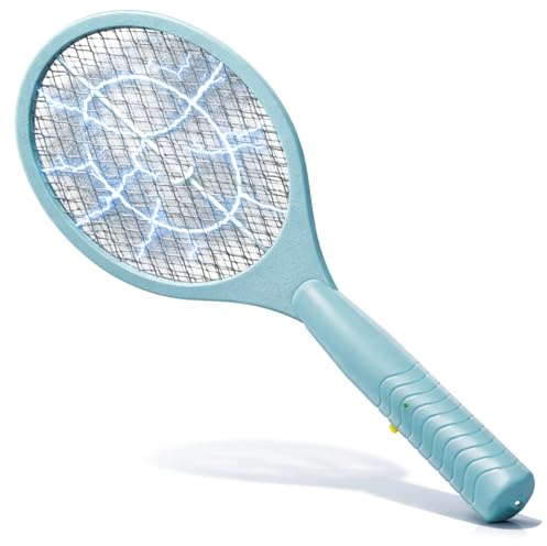 COM-FOUR® Elektrisk Flugsmälla 46 cm, Myggracket Batteridriven, Insektsdödare, Elektrisk Flugfångare för Hem och Trädgård [Färger Sorterade] (1 styck - färgblandning)