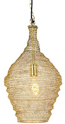 Qazqa Oriental Lámpara colgante oriental oro 30 cm - NIDUM Acero Redonda Adecuado para LED Max. 1 x 25 Watt