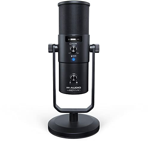 M-Audio Uber Mic - USB Kondensator Mikrofon für Gaming, Streaming, Podcast, Studioaufnahmen, mit 4 Richtcharakteristiken, Mute-Taste, Kopfhörer-Out
