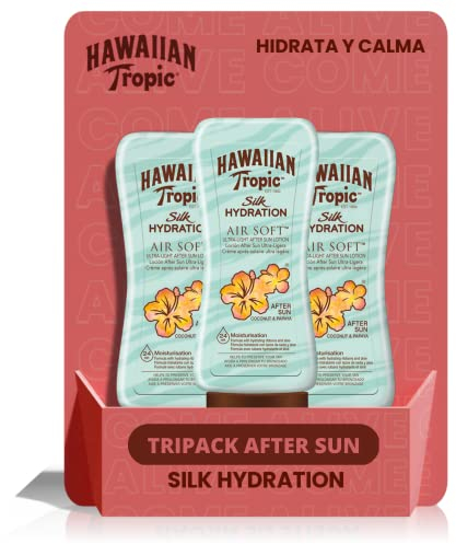 Hawaiian Tropic - Lozione Doposole Silk Hydration Air Soft, Confezione da 3 pezzi da 180 ml cadauno