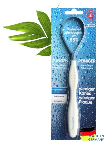 Zungenreiniger, Zungenschaber LinguafreshTREND, aus chirurgischem Edelstahl, rostfrei, von Zahnärzten empfohlen
