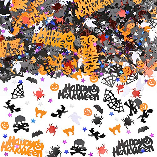 HOWAF 2000 + Pezzi Halloween coriandoli Zucche Ragni Pipistrelli Streghe Teschi Ragnatele Fantasma coriandoli di Tavolo Halloween Decorazioni per Feste Forniture
