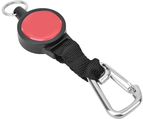 Alomejor Stainless Steel Scuba Diving Console Retractor with Heavy-Duty Key Ring & Quick-Release Buckle – Durable, Corrosion-Resistant Dive Accessory for Gauges, Computers & Instru